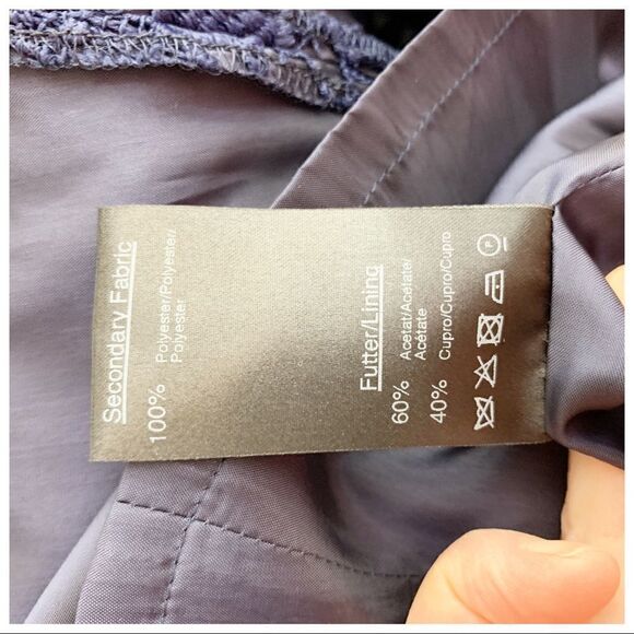 TALBOT RUNHOF Blue Lace Short Sleeved Cocktail Dress Sz 4‎ - Picture 14 of 16